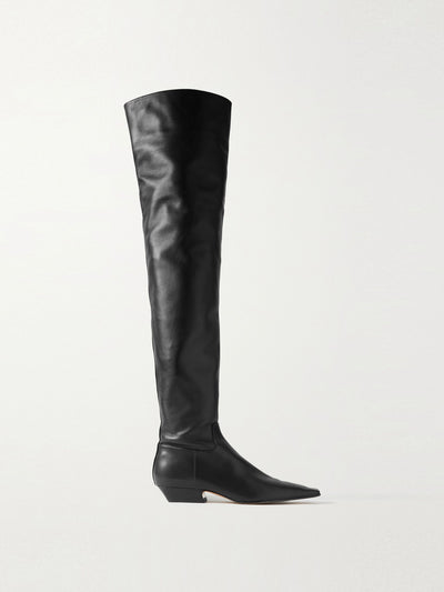 Khaite Marfa leather over-the-knee boots at Collagerie