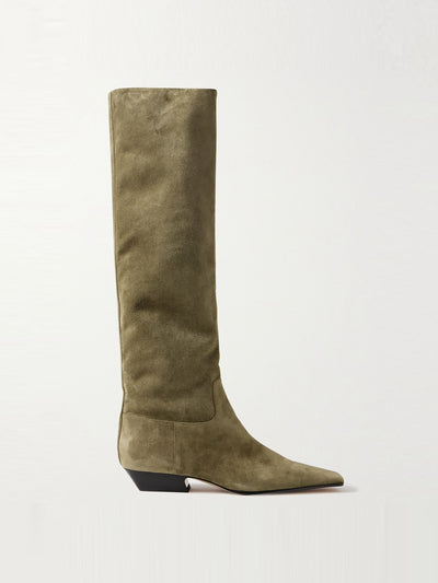 Khaite Marfa suede knee boots at Collagerie