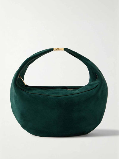 Khaite Olivia small suede tote at Collagerie