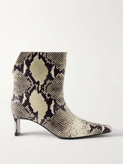 Khaite Ona snake-effect leather ankle boots at Collagerie