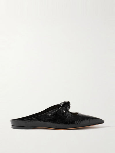 Khaite Rowan knotted crinkled-leather mules at Collagerie