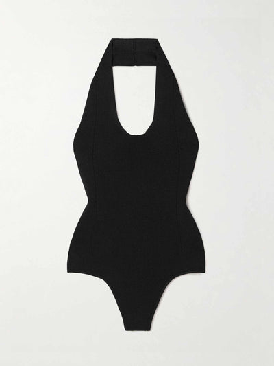 Khaite Toto stretch-knit halterneck bodysuit at Collagerie