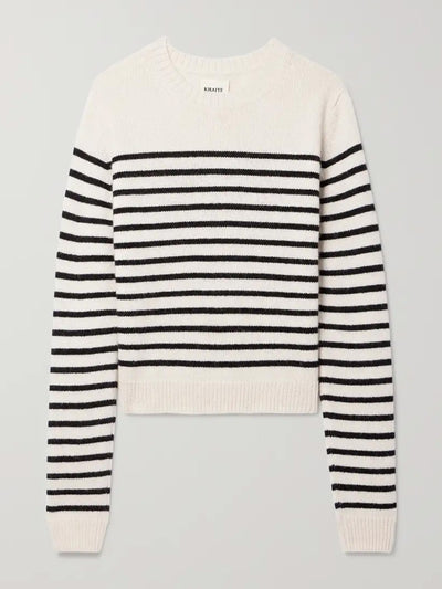 Khaite Diletta striped cashmere sweater at Collagerie