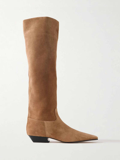 Khaite Marfa suede knee boots at Collagerie