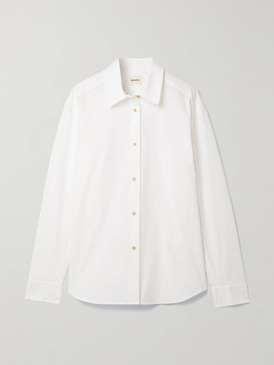 Khaite White cotton-poplin shirt at Collagerie