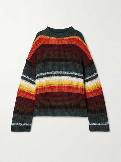 Khaite Yanis oversized ribbed striped cashmere sweater at Collagerie