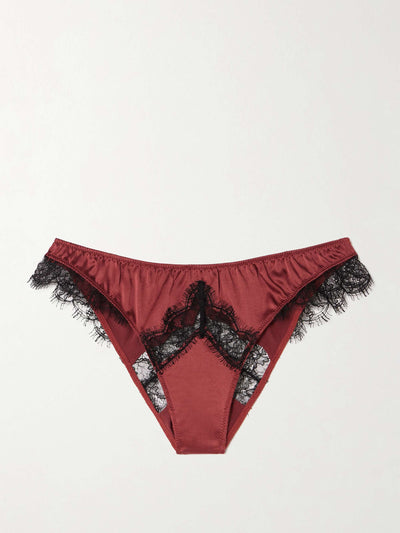 Kiki de Montparnasse Lace-trimmed stretch-silk briefs at Collagerie