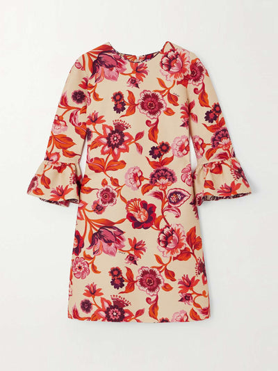 La DoubleJ 24/7 floral-print wool-blend twill mini dress at Collagerie