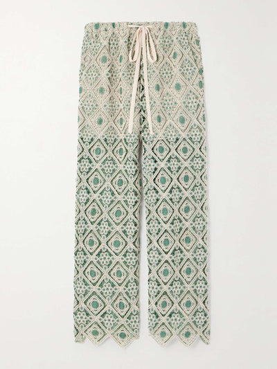 La DoubleJ Crocheted wide-leg pants at Collagerie