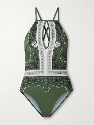 La Double J Fonda cutout printed swimsuit at Collagerie