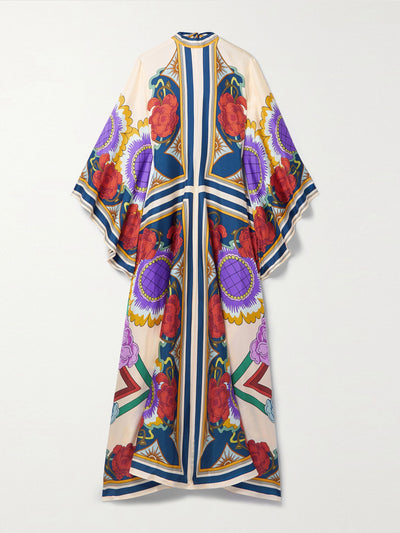 La DoubleJ Printed silk-twill gown at Collagerie