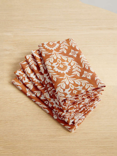 La DoubleJ Floral-print linen napkins (set of 6) at Collagerie