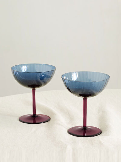 La DoubleJ Murano glass champagne coupes (set of 2) at Collagerie