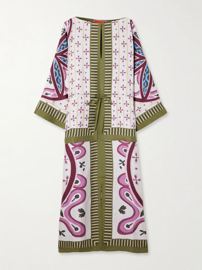 La DoubleJ Apericena printed silk-twill midi dress at Collagerie