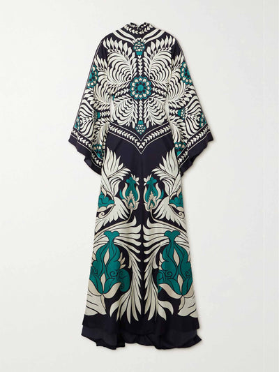 La DoubleJ Magnifico printed silk-twill maxi dress at Collagerie