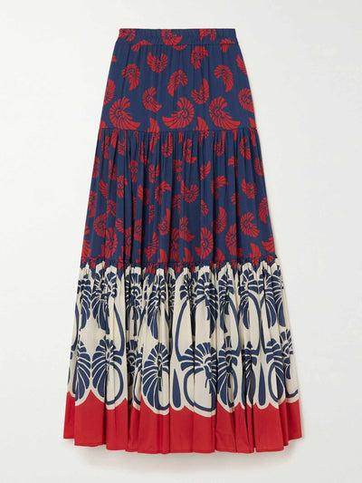 La DoubleJ Tiered printed maxi skirt at Collagerie