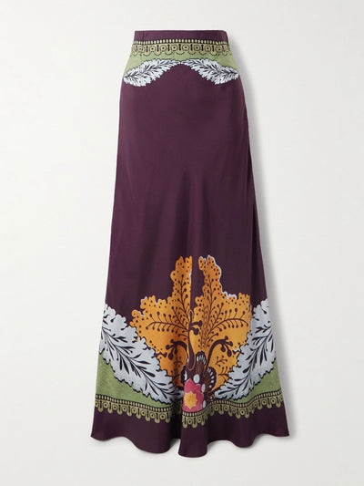 La DoubleJ Printed silk-twill maxi skirt at Collagerie