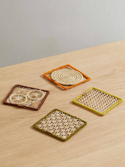 La DoubleJ Raffia coasters (set of 4) at Collagerie