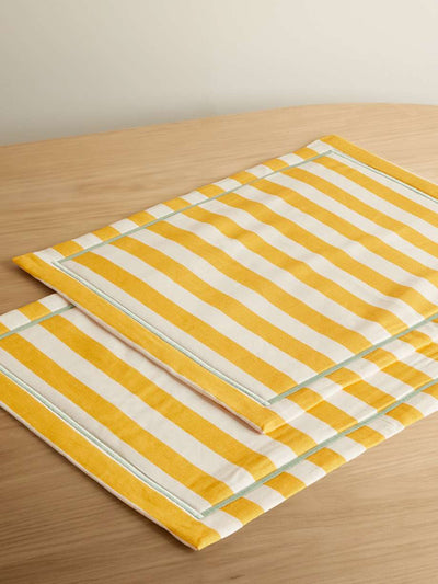 La DoubleJ Set of two striped linen placemats at Collagerie