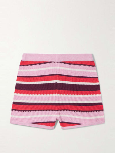 La DoubleJ Veneziana striped ribbed cotton shorts at Collagerie