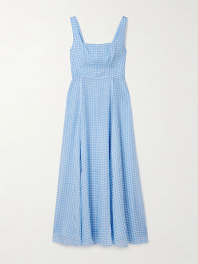 La Ligne Gingham silk midi dress at Collagerie