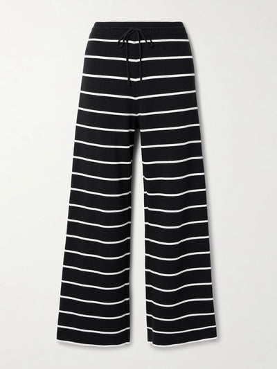 La Ligne Leo striped cotton straight-leg pants at Collagerie