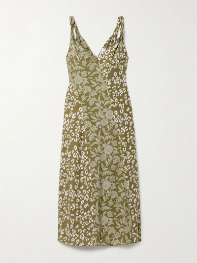 La Ligne Printed silk-charmeuse midi dress at Collagerie