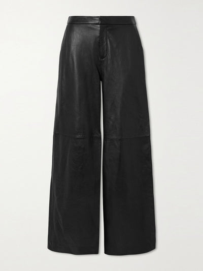 L'Agence Livvy leather wide-leg pants at Collagerie