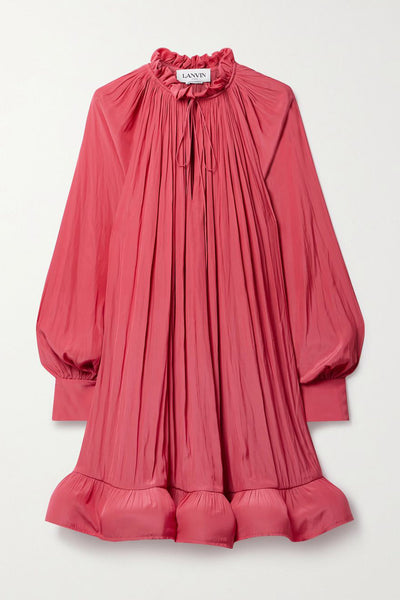 Lanvin Ruffled charmeuse mini dress at Collagerie