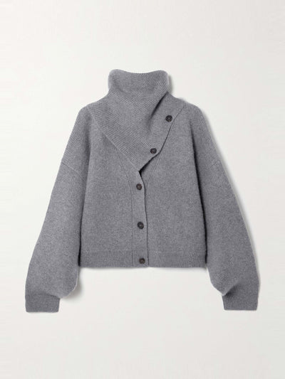 Le Kasha Derios convertible cashmere turtleneck cardigan at Collagerie