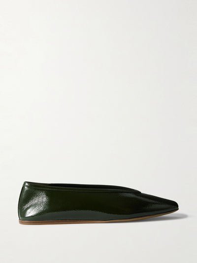 Le Monde Beryl Luna patent textured-leather ballet flats at Collagerie