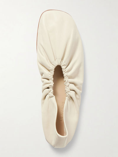 Le Monde Beryl Mica gathered leather ballet flats at Collagerie