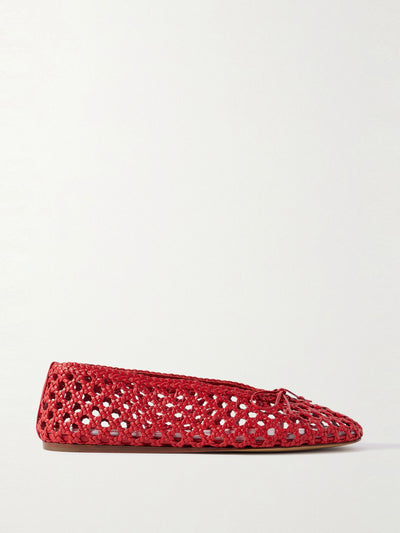 Le Monde Beryl Regency bow-embellished woven leather ballet flats at Collagerie