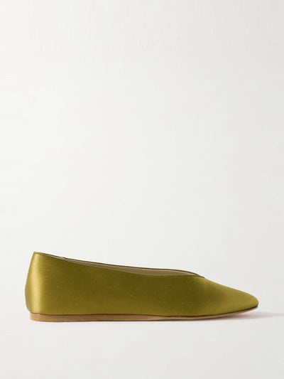 Le Monde Beryl Regency grosgrain-trimmed satin ballet flats at Collagerie