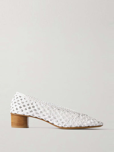 Le Monde Beryl Woven leather pumps at Collagerie