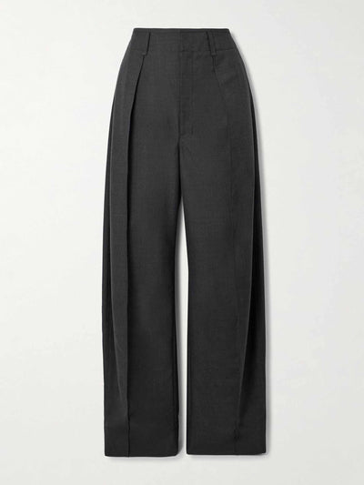 Lemaire Pleated grain de poudre wide-leg pants at Collagerie