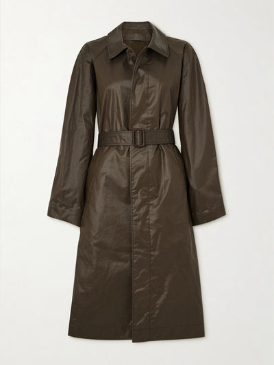 Lemaire Belted coated-cotton coat at Collagerie