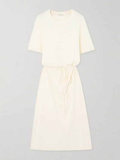 Lemaire Belted cotton-jersey midi dress at Collagerie