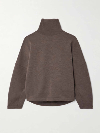 Lemaire Oversized wool and cotton-blend jersey turtleneck sweater at Collagerie