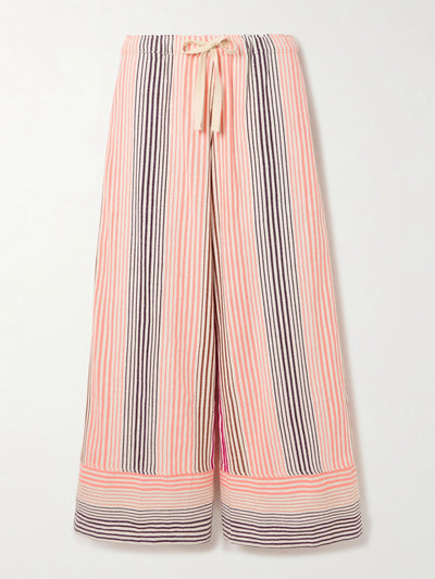 Lemlem Desta striped cotton-blend wide-leg pants at Collagerie