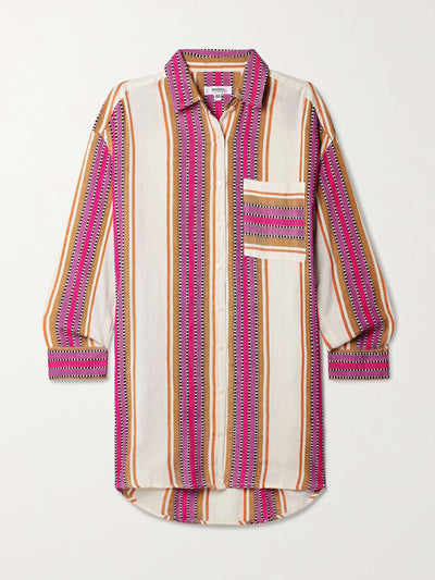 Lemlem Mariam striped cotton-blend shirt at Collagerie