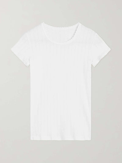 Leset Pointelle-knit cotton-jersey T-shirt at Collagerie
