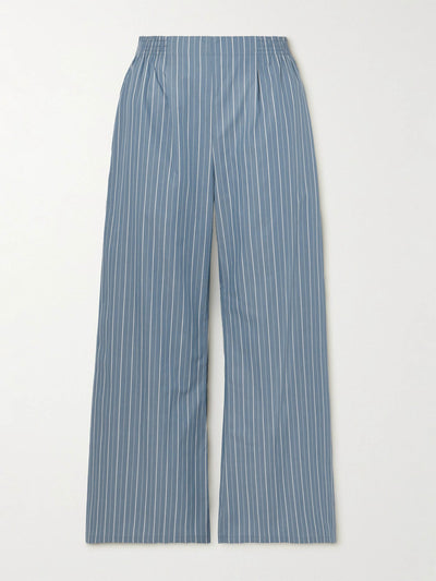 Leset Yoshi pinstriped cotton-blend poplin wide-leg pants at Collagerie