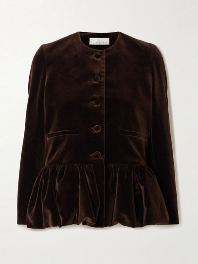 Liberowe Cotton-velvet peplum jacket at Collagerie