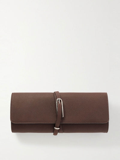 Liffner Belted textured-leather clutch at Collagerie