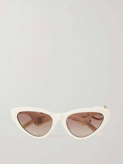 Linda Farrow Eyewear White cat-eye acetate sunglasses at Collagerie