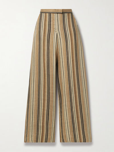 Lisa Marie Fernandez Striped linen-blend wide-leg pants at Collagerie