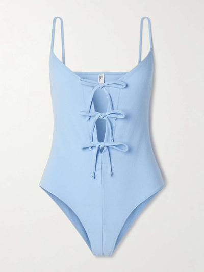 Lisa Marie Fernandez Tie-detailed crepe swimsuit at Collagerie