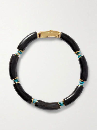 Lizzie Fortunato Cathedral gold-plated, horn and turquoise choker at Collagerie
