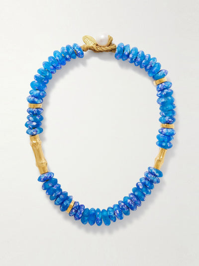 Lizzie Fortunato Toga Beach gold-plated pearl beaded necklace at Collagerie